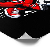 Valentine Soccer Heart Drip Srt Love Valentines Da Poster (Hoek)