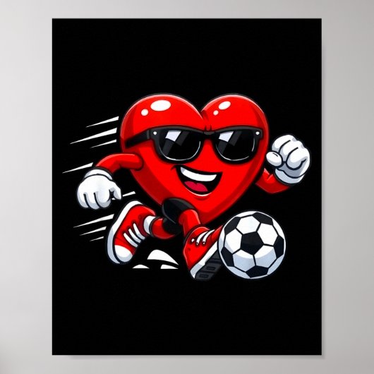 Valentine Soccer Heart Drip Srt Love Valentines Da Poster (Voorkant)