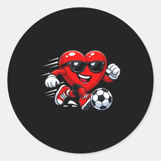 Valentine Soccer Heart Drip Srt Love Valentines Da Ronde Sticker (Voorkant)