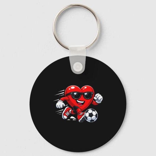 Valentine Soccer Heart Drip Srt Love Valentines Da Sleutelhanger (Voorkant)