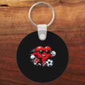 Valentine Soccer Heart Drip Srt Love Valentines Da Sleutelhanger (Voorkant)