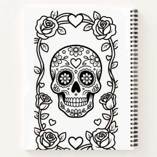 Valentine Sugar Skull Notebook Notitieboek (Achterkant)