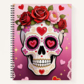 Valentine Sugar Skull Notebook Notitieboek (Voorkant)