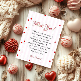 Valentine Sweatheart birthday Thank You card Kaart