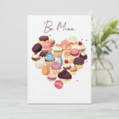 Valentine Sweet Heart Greeting Card – Be Mine Feestdagenkaart (Staand voorkant)