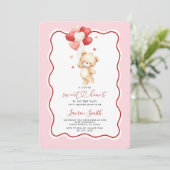 Valentine Sweetheart Teddy Bear Baby Shower Kaart (Staand voorkant)