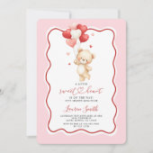 Valentine Sweetheart Teddy Bear Baby Shower Kaart (Voorkant)