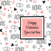 Valentine Tablescape Love Text Sketch Style Napkin Servet