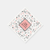 Valentine Tablescape Love Text Sketch Style Napkin Servet (Hoek)