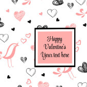 Valentine Tableware Pink Black Love Sketch Napkins Servet