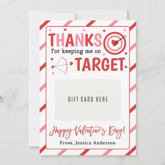 Valentine Teacher Appreciation Gift Card Holder Kaart (Voorkant)