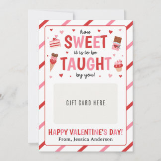 Valentine Teacher Appreciation Gift Card Holder Kaart