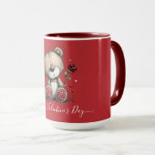 Valentine Teddy Bear with Rose and Hearts Mok (Voorkant rechts)