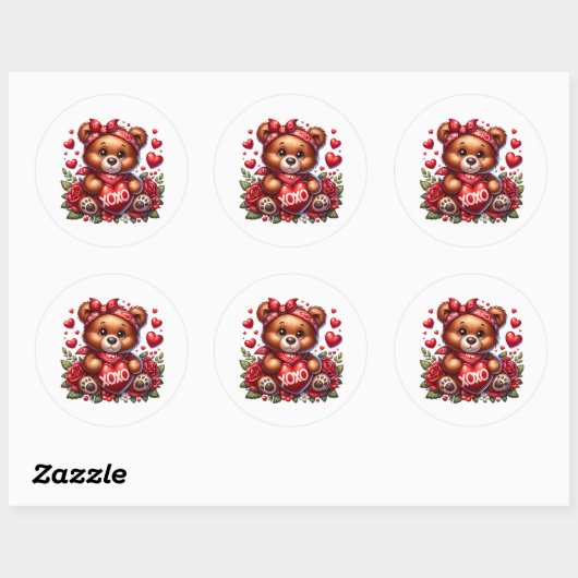 Valentine Teddy Stickers (Vel)