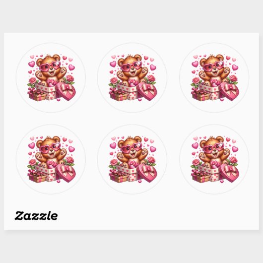 Valentine Teddy Stickers (Vel)