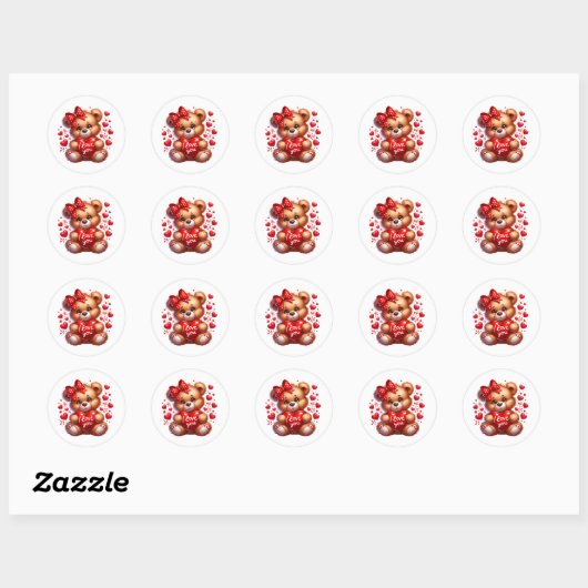 Valentine Teddy Stickers (Vel)