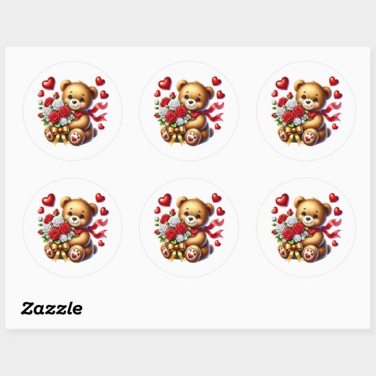Valentine Teddy Stickers (Vel)