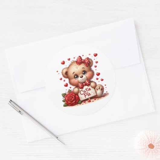 Valentine Teddy Stickers (Envelop)