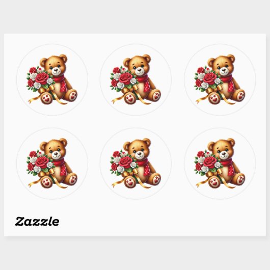 Valentine Teddy Stickers (Vel)