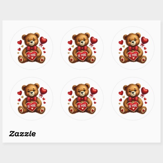 Valentine Teddy Stickers (Vel)