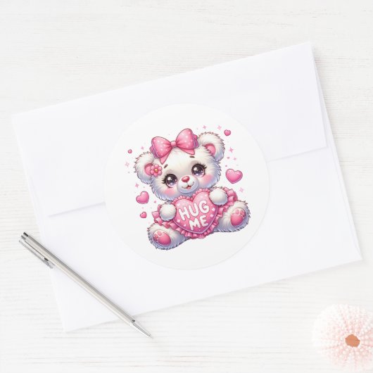 Valentine Teddy Stickers (Envelop)