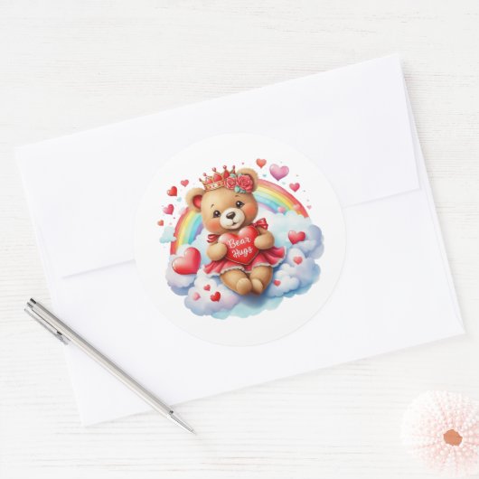 Valentine Teddy Stickers (Envelop)