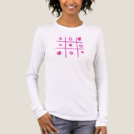 Valentine Tic Tac Toe Hearts Womens Tri-Blend Shirt (Voorkant volledig)