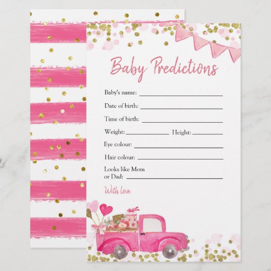 Valentine Truck Sweetheart Baby Voorspellingen (Voorkant / Achterkant)