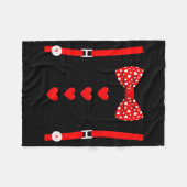 Valentine Tuxedo Heart Outfit Funny Love Fleece Deken (Voorkant (Horizontaal))