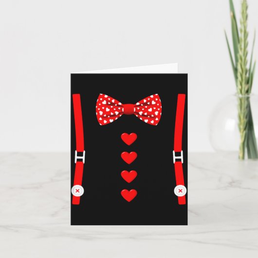 Valentine Tuxedo Heart Outfit Funny Love  Kaart (Voorkant)