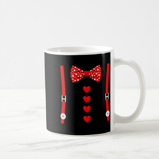 Valentine Tuxedo Heart Outfit Funny Love  Koffiemok (Rechts)