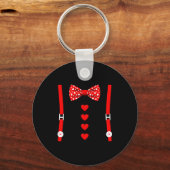 Valentine Tuxedo Heart Outfit Funny Love Sleutelhanger (Voorkant)