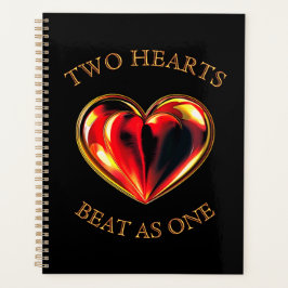 Valentine Two Hearts Beat As One Twin Flame Black Planner
