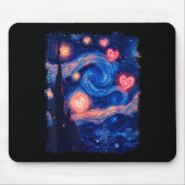 Valentine Van Gogh Starry Night Heart Matching Cou Muismat (Voorkant)