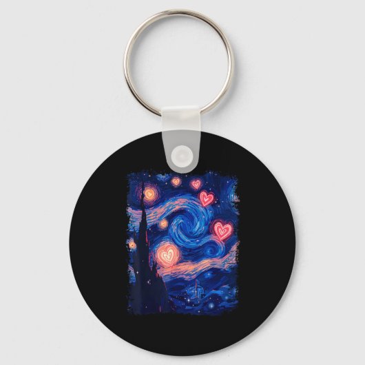 Valentine Van Gogh Starry Night Heart Matching Cou Sleutelhanger (Voorkant)