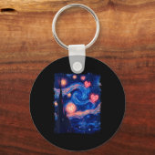 Valentine Van Gogh Starry Night Heart Matching Cou Sleutelhanger (Voorkant)
