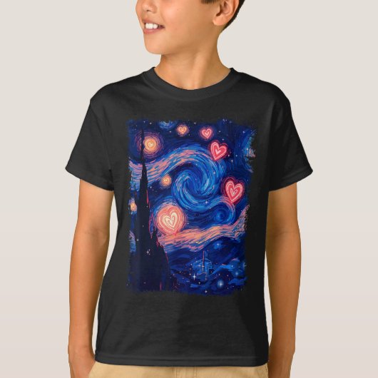 Valentine Van Gogh Starry Night Heart Matching Cou T-shirt (Voorkant)