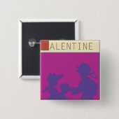 <Valentine>van Steve Collier Vierkante Button 5,1 Cm (Voorkant /achterkant)