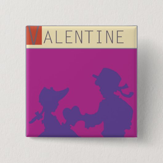 <Valentine>van Steve Collier Vierkante Button 5,1 Cm (Voorkant)