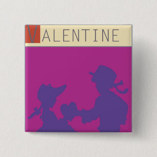 <Valentine>van Steve Collier Vierkante Button 5,1 Cm