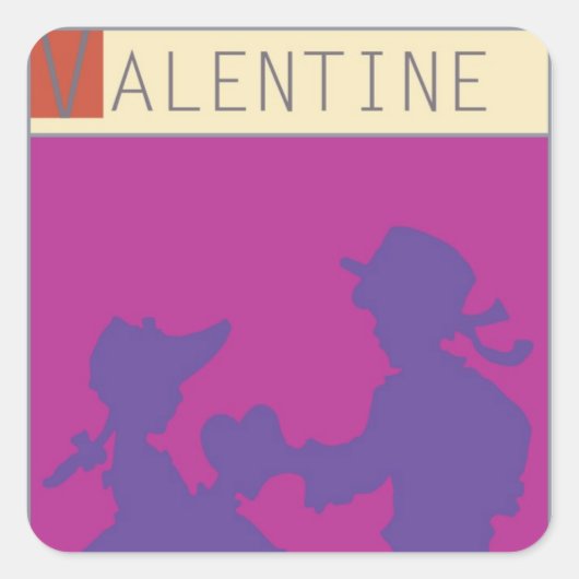 <Valentine>van Steve Collier Vierkante Sticker (Voorkant)