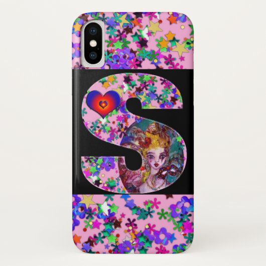 VALENTINE VENETIAANS GEMASKERD MONOGRAM S LETTER Case-Mate iPhone CASE (Achterkant)