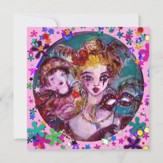 VALENTINE VENETIAANS MASKERBAL KAART (Achterkant)