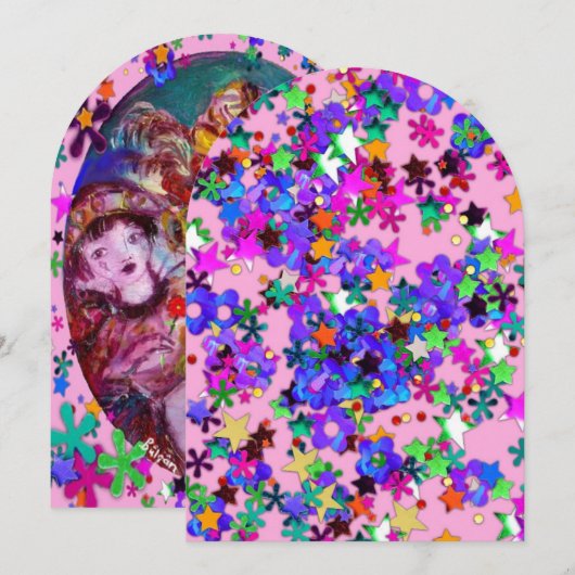 VALENTINE VENETIAANS MASKERBAL KAART (Voorkant / Achterkant)