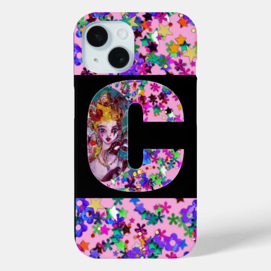 VALENTINE VENETIAANSE MASKERADE MONOGRAM C LETTER Case-Mate iPhone CASE (Achterkant)