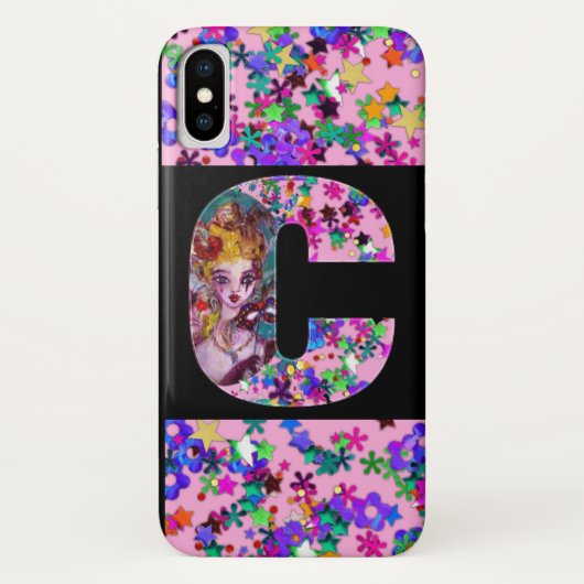 VALENTINE VENETIAANSE MASKERADE MONOGRAM C LETTER Case-Mate iPhone CASE (Achterkant)