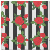 valentine vertical stripes red roses romantic stof (Close Up)