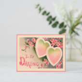 Valentine Vintage Heart Feestdagenkaart (Staand voorkant)