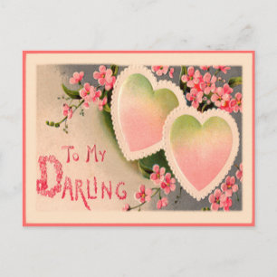 Valentine Vintage Heart Feestdagenkaart