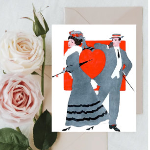 Valentine Vintage Koppel Feestdagen Kaart